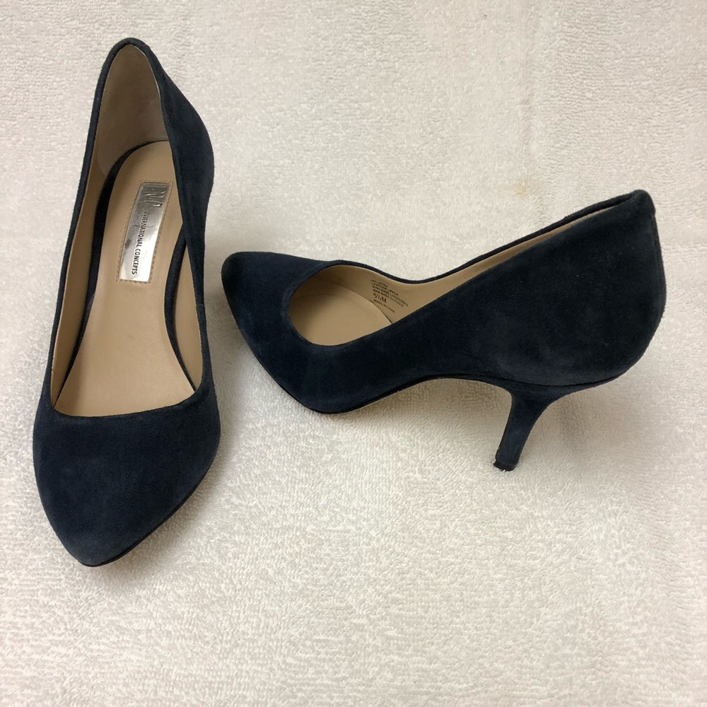 Navy blue suede shoes